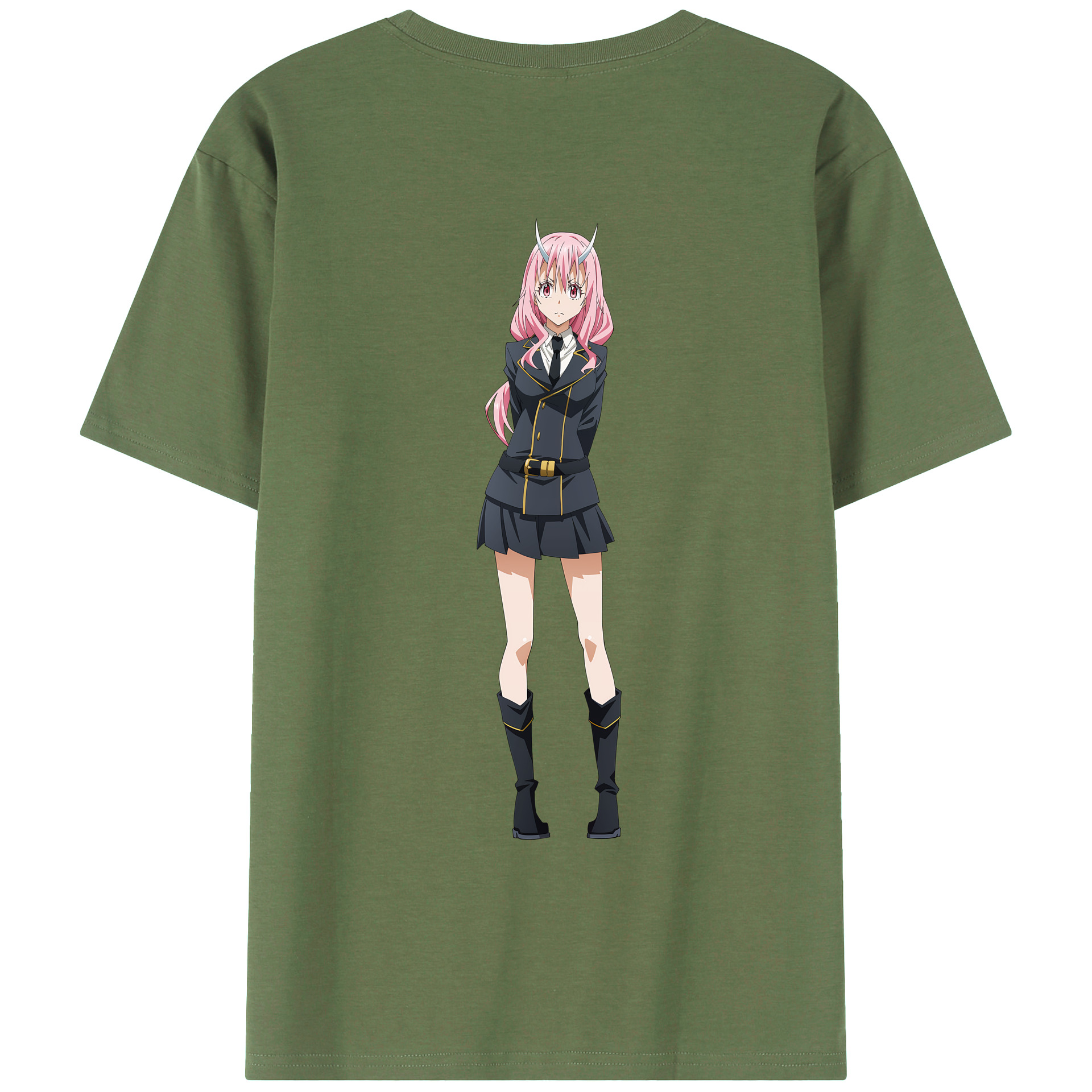 （画像用） 転スラ Regarding Reincarnated to Slime 綿100％ メンズ半袖Tシャツ（バックプリント） 通気性